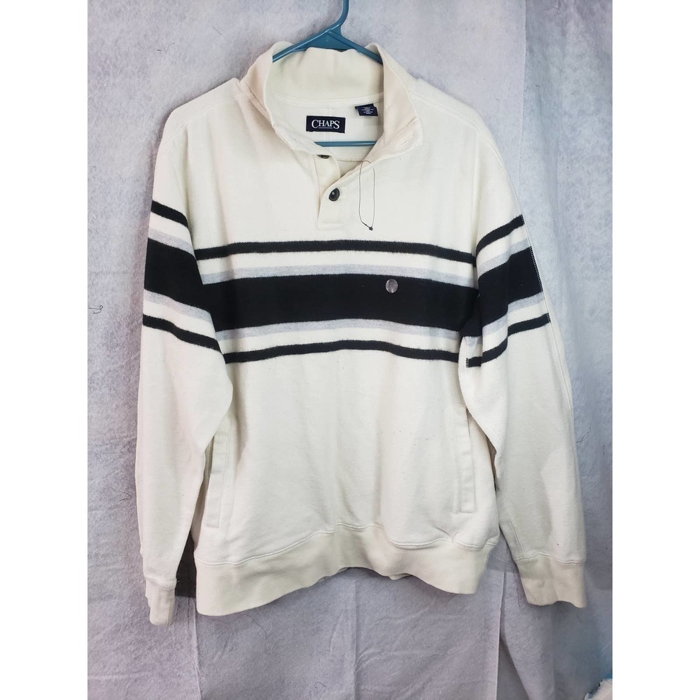 NWOT Chaps XXL mock neck cream/black/gray sweater.